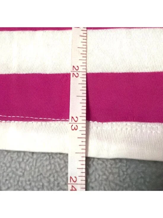 Old Navy Womens Pink & White T-Shirt Large Cotton Y2K Summer Casual Bold Relaxed - Picture 6 of 6